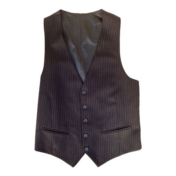🕶 Yves Saint‎ Laurent Wool Pinstripe Blazer + Vest Set Sz 53R | - Picture 6 of 9